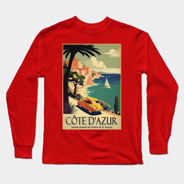 Cote D'Azur Long Sleeve T-Shirt by GreenMary Design